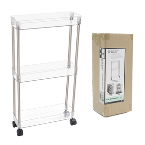 Chrome/Clear - Acrylic 3-Tier Cart