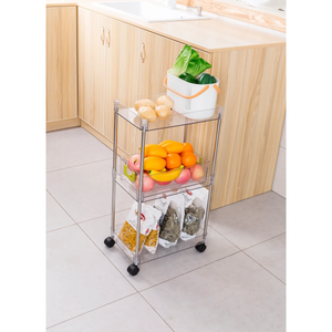 Chrome/Clear - Acrylic 3-Tier Cart