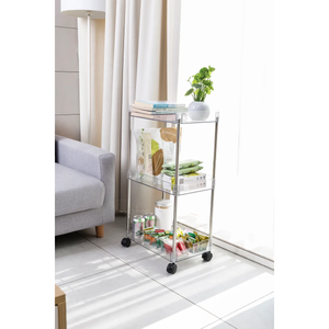 Chrome/Clear - Acrylic 3-Tier Cart