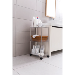 Chrome/Clear - Acrylic 3-Tier Cart