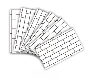 6 Pack of Marble Peel and Stick Backsplash Waterproof Washroom Wall Panels - 11.8"x23.6"