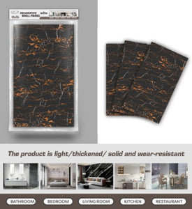 6 Pack of Marble Peel and Stick Backsplash Waterproof Washroom Wall Panels - 11.8"x23.6"