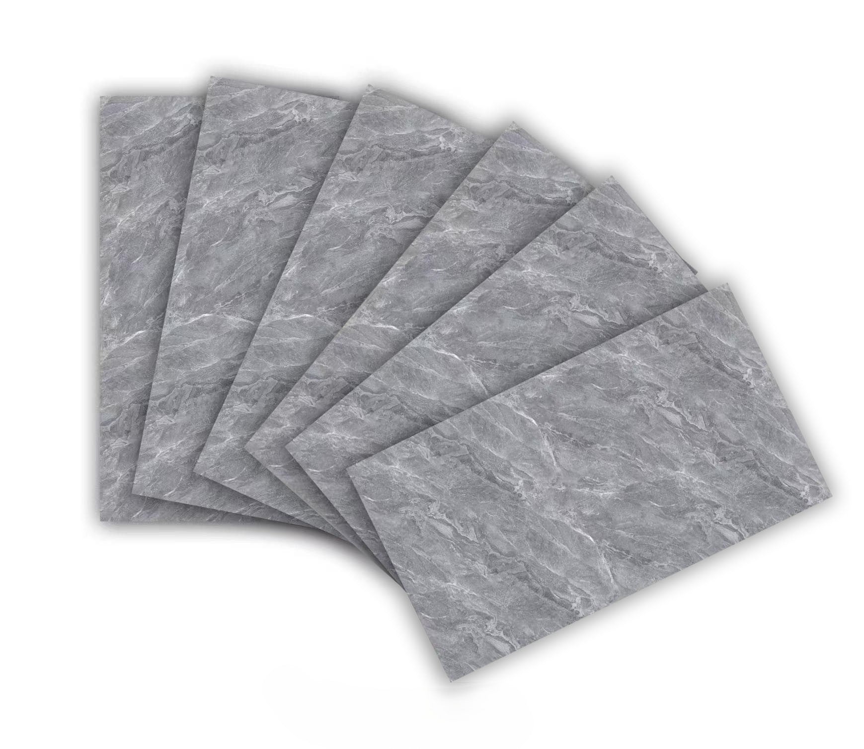 6 Pack of Marble Peel and Stick Backsplash Waterproof Washroom Wall Panels - 11.8"x23.6"