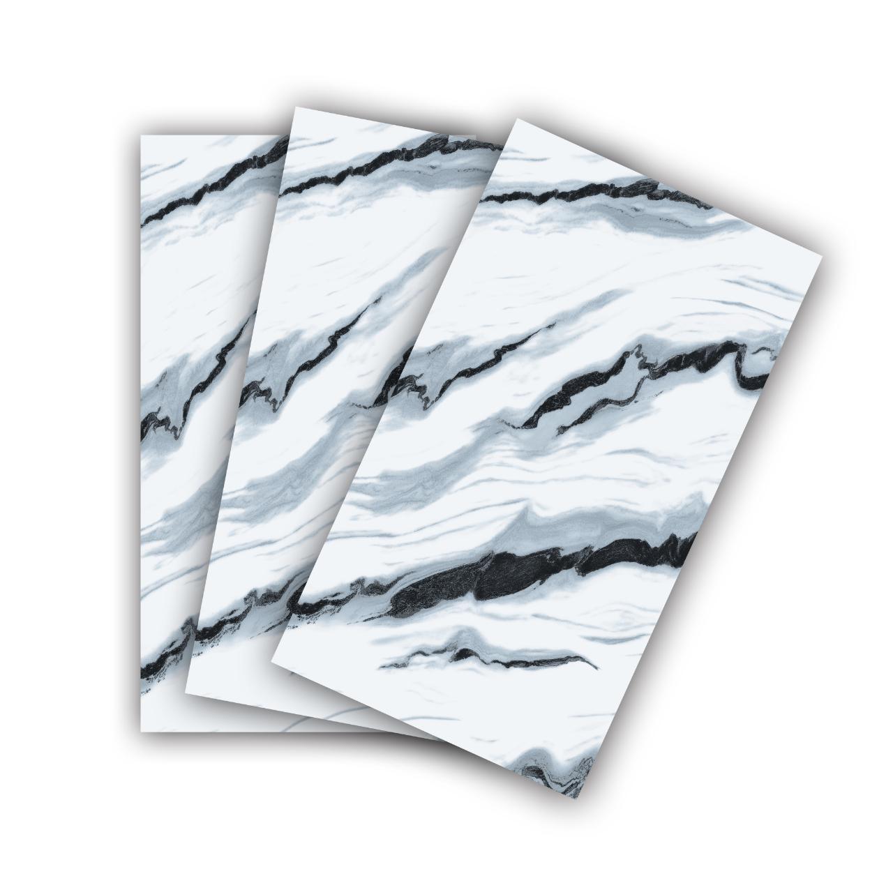 6 Pack of Marble Peel and Stick Backsplash Waterproof Washroom Wall Panels - 11.8"x23.6"