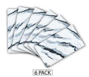 6 Pack of Marble Peel and Stick Backsplash Waterproof Washroom Wall Panels - 11.8"x23.6"