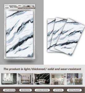 6 Pack of Marble Peel and Stick Backsplash Waterproof Washroom Wall Panels - 11.8"x23.6"