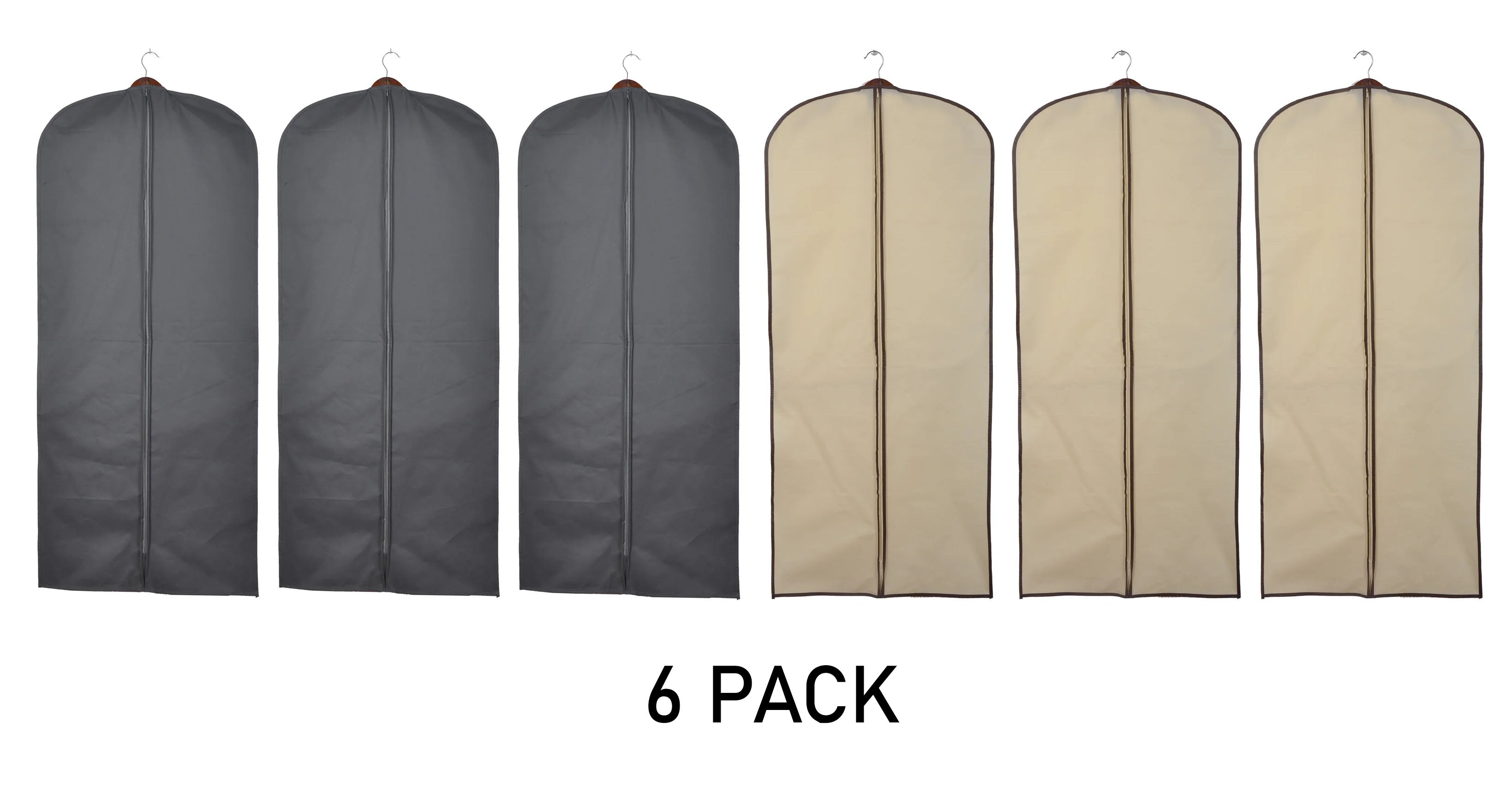 6 Pack of Suit & Dress Bags with Clear Window