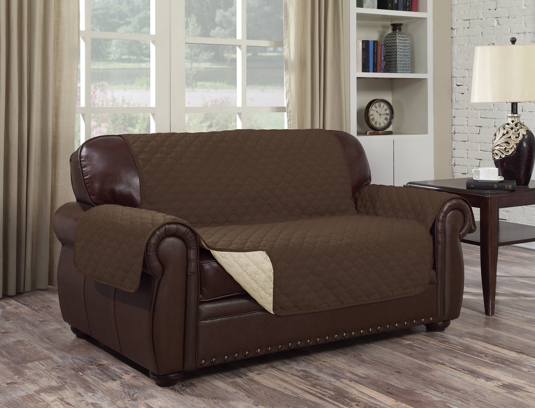 Water Resistant Reversible Couch Cover - Comes in 3 Sizes & 4 Colors!