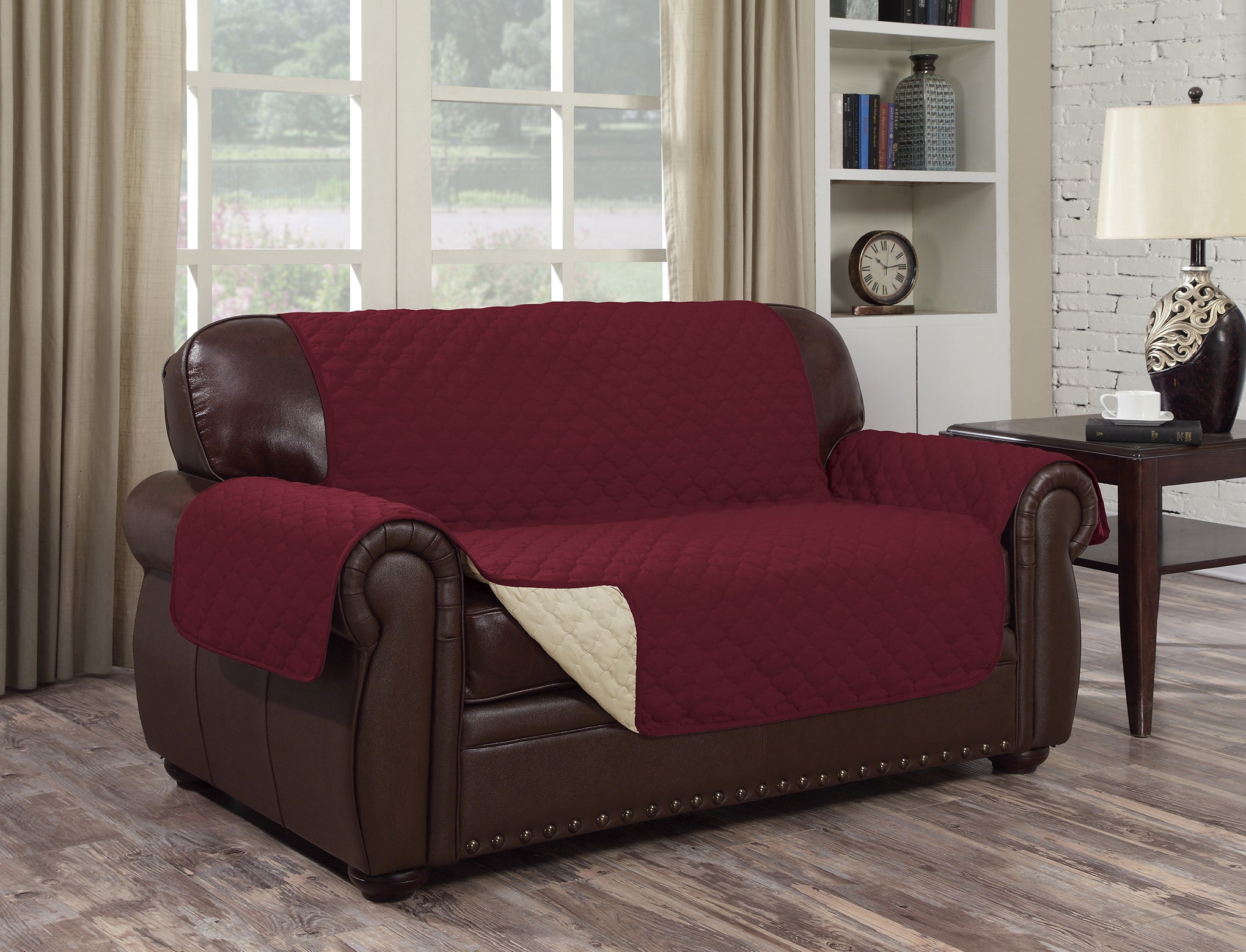 Water Resistant Reversible Couch Cover - Comes in 3 Sizes & 4 Colors!