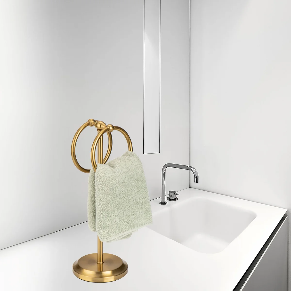 Classical Double Ring Design Fingertip Towel Holder