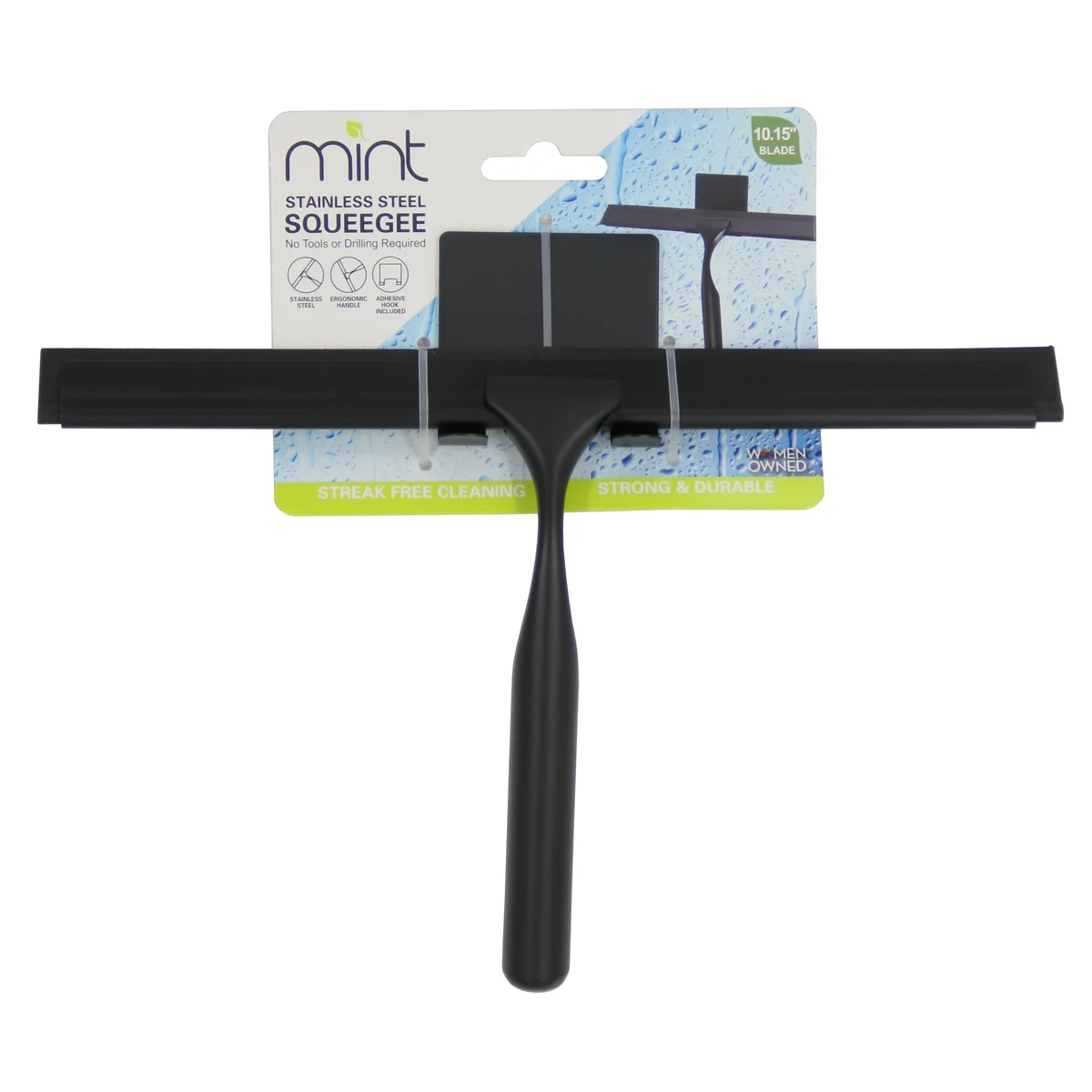 2 PACK - 10" Shower Squeegee with 3M Hanger