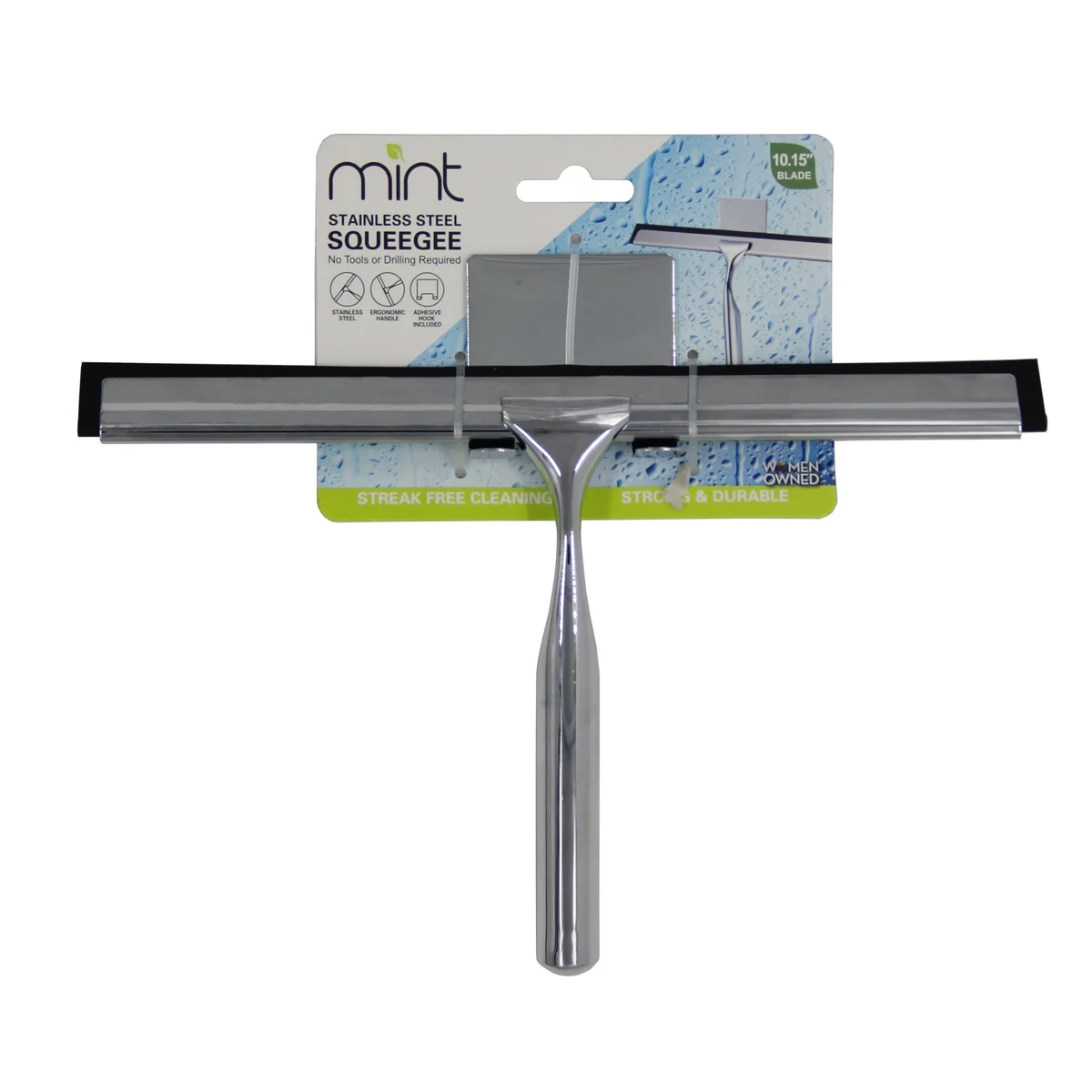 2 PACK - 10" Shower Squeegee with 3M Hanger