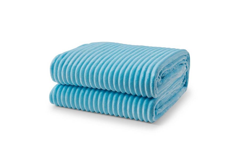 Fleece Ribbed Throw Blanket for Couch - Thick and Warm - Multiple Sizes & Colors
