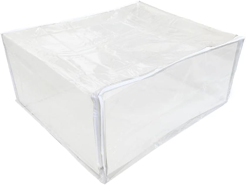Set of 5 Clear Vinyl Zippered Storage Bags 25x21x11 Inch