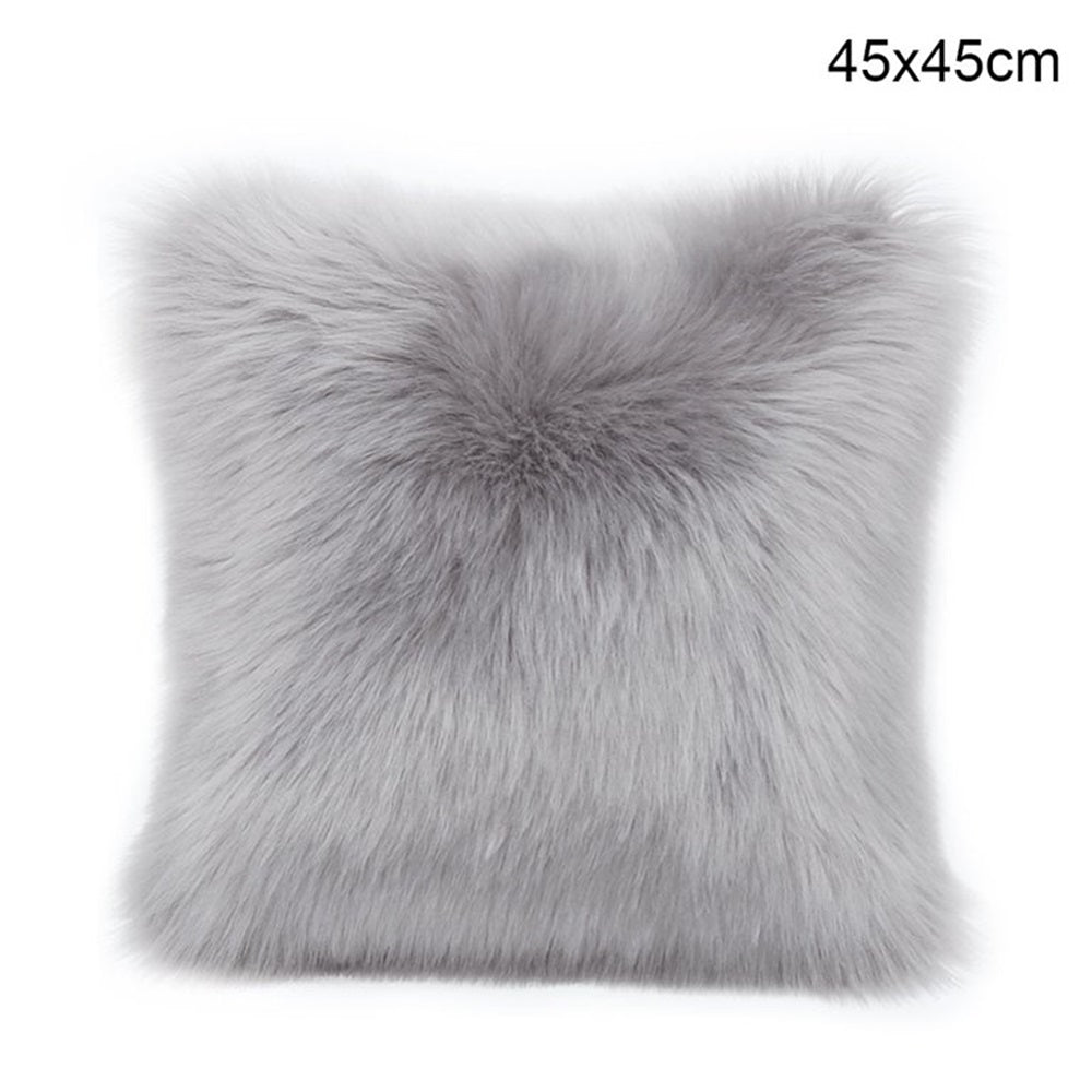 Pack of 2 Faux Fur Solid Throw Decorative Pillows 18 x 18 Inches - 4 Colors!