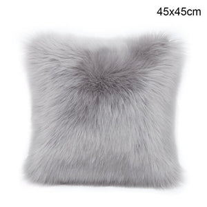 Pack of 2 Faux Fur Solid Throw Decorative Pillows 18 x 18 Inches - 4 Colors!