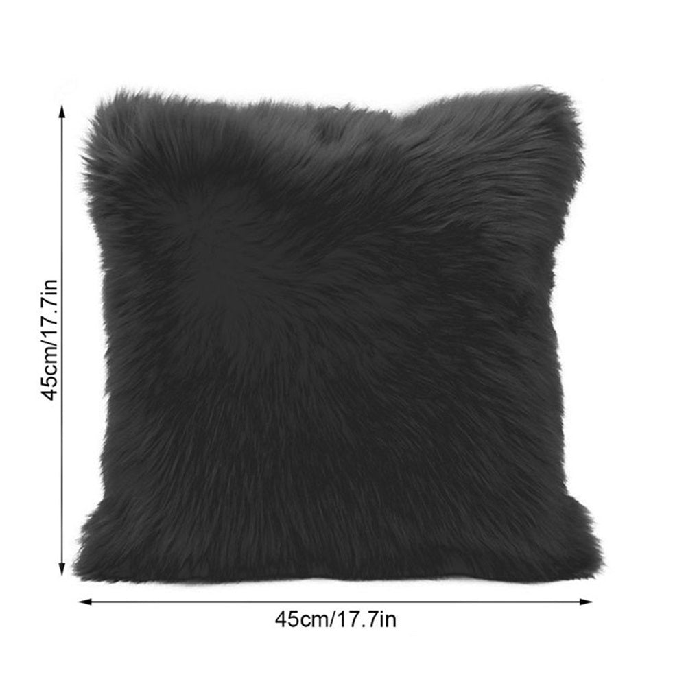 Pack of 2 Faux Fur Solid Throw Decorative Pillows 18 x 18 Inches - 4 Colors!