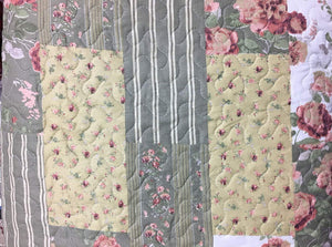 3-Piece Green Cotton Blend Reversible Quilt Set