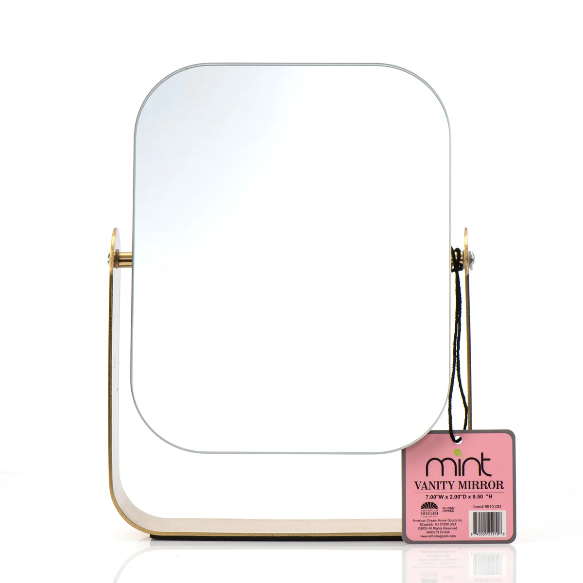 7" Metro Glam 360° Rotation Tabletop Vanity Mirror