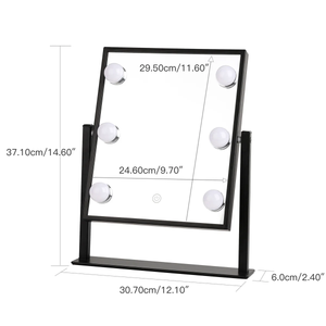 Black 6 LED Hollywood Vanity Mirror