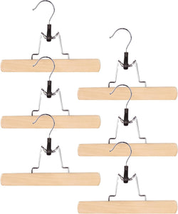 Wooden Pant Hangers - 6 Pack