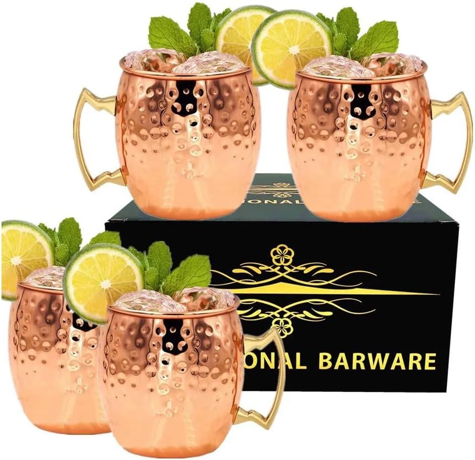 16 oz. Hammered Copper Moscow Mule Mug (Set of 4)