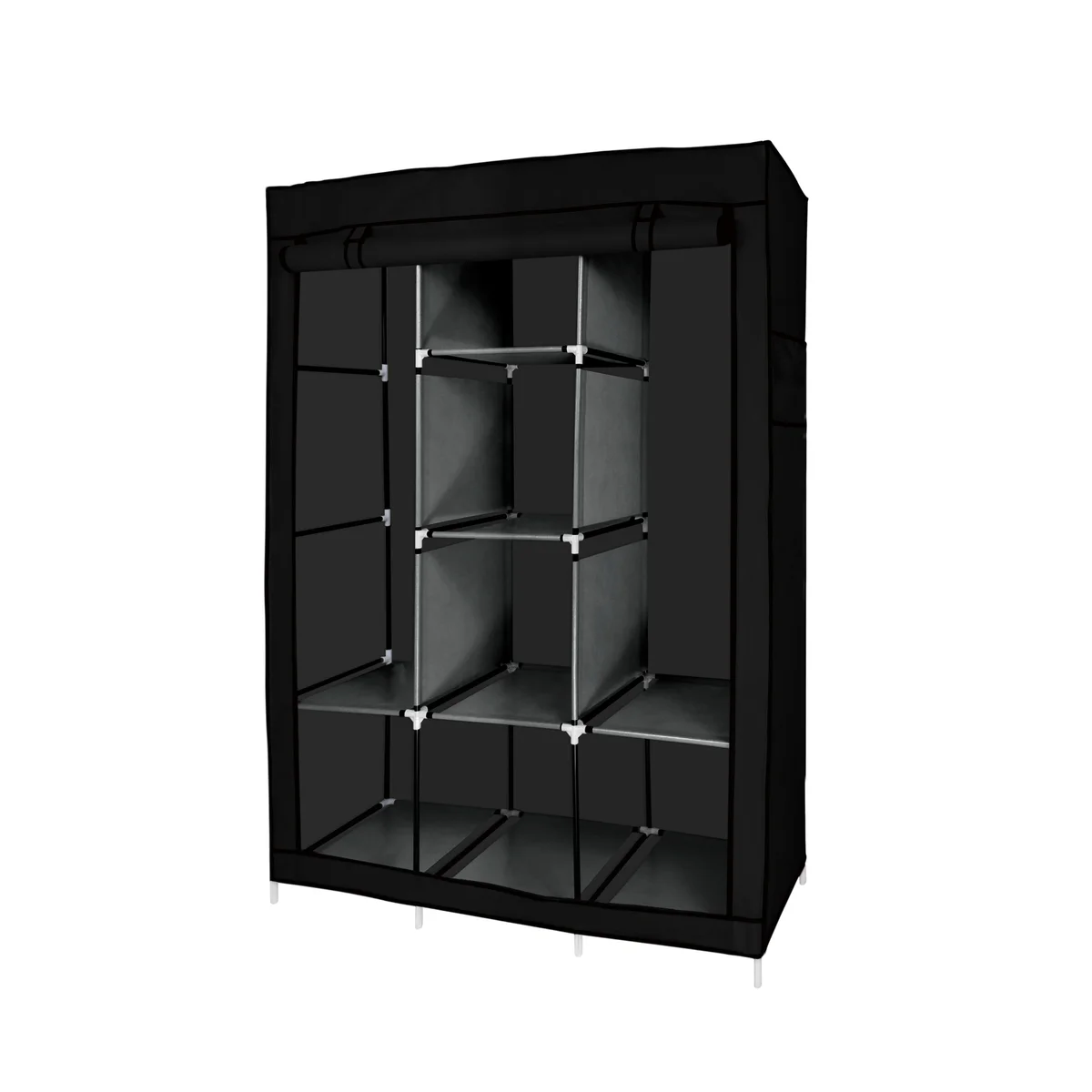 UDEAR ZHUJIA UDEAR Portable Garderobekast Kleding Organizer Niet Geweven Stoffen Hoes Met 6 Opslagplanken 2 Hangende Secties En 4 Zijzakken Grijs UDEAR ZHUJIA UDEAR Portable Garderobekast Kleding Organizer Niet Geweven Stoffen Hoes Met 6 Opslagplanken 2 Hangende Secties En 4 Zijzakken Grijs