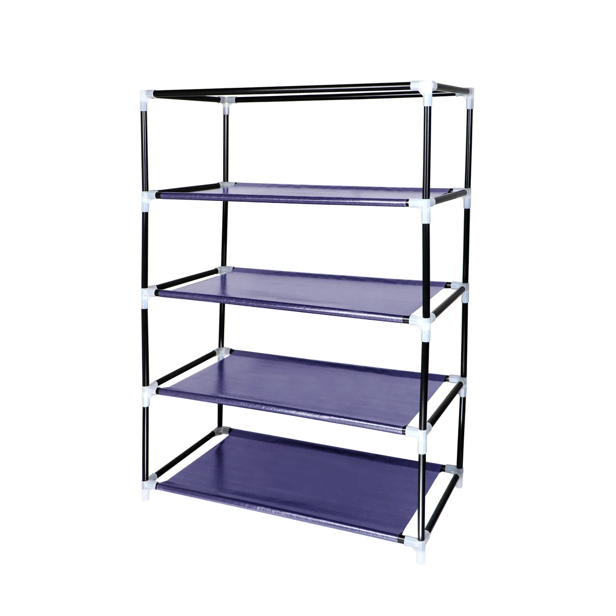 4 Tier Shoe Rack with Side Pocket, Holds 24 Shoes
