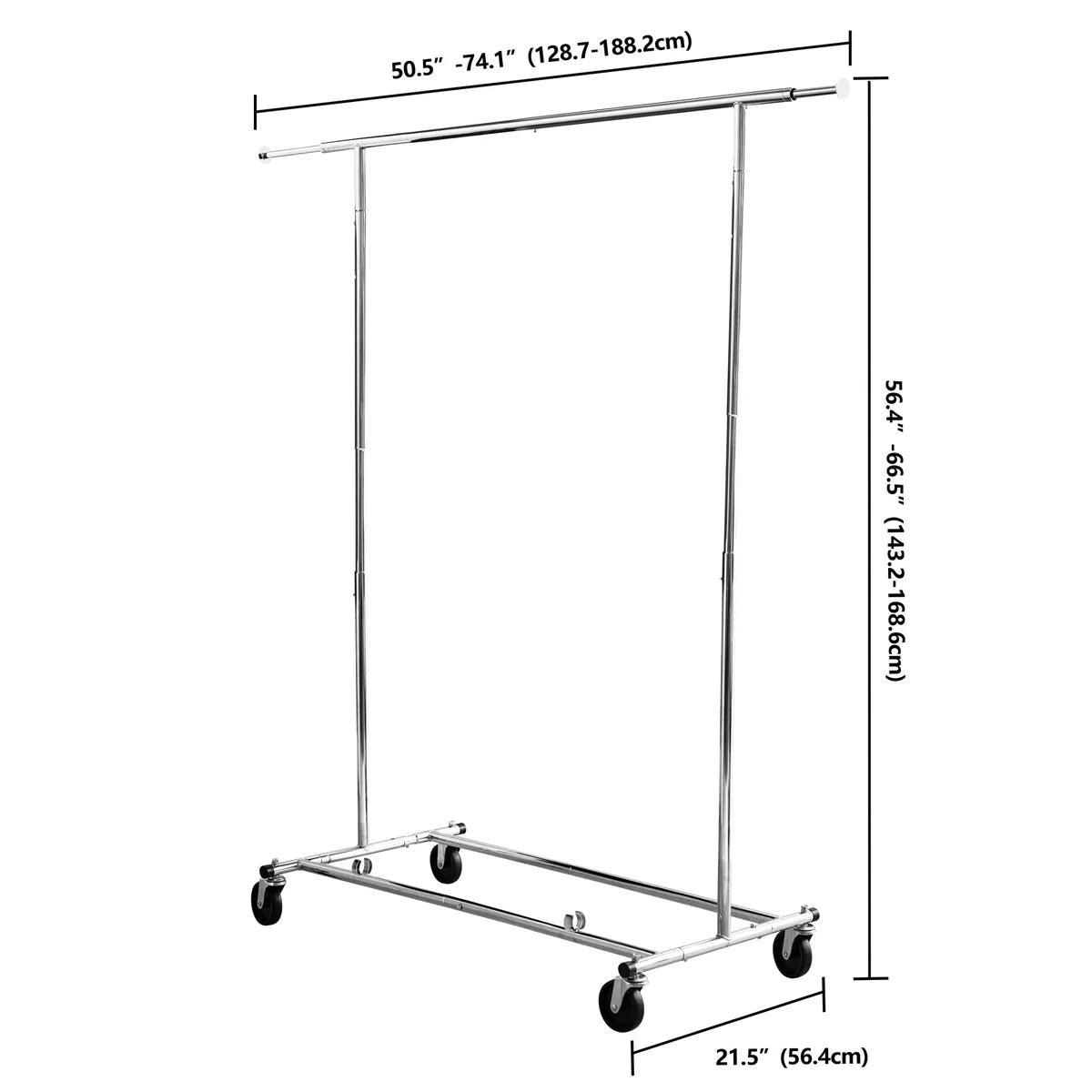 Commercial Grade Foldable Garment Rack - Adjustable & Rolling