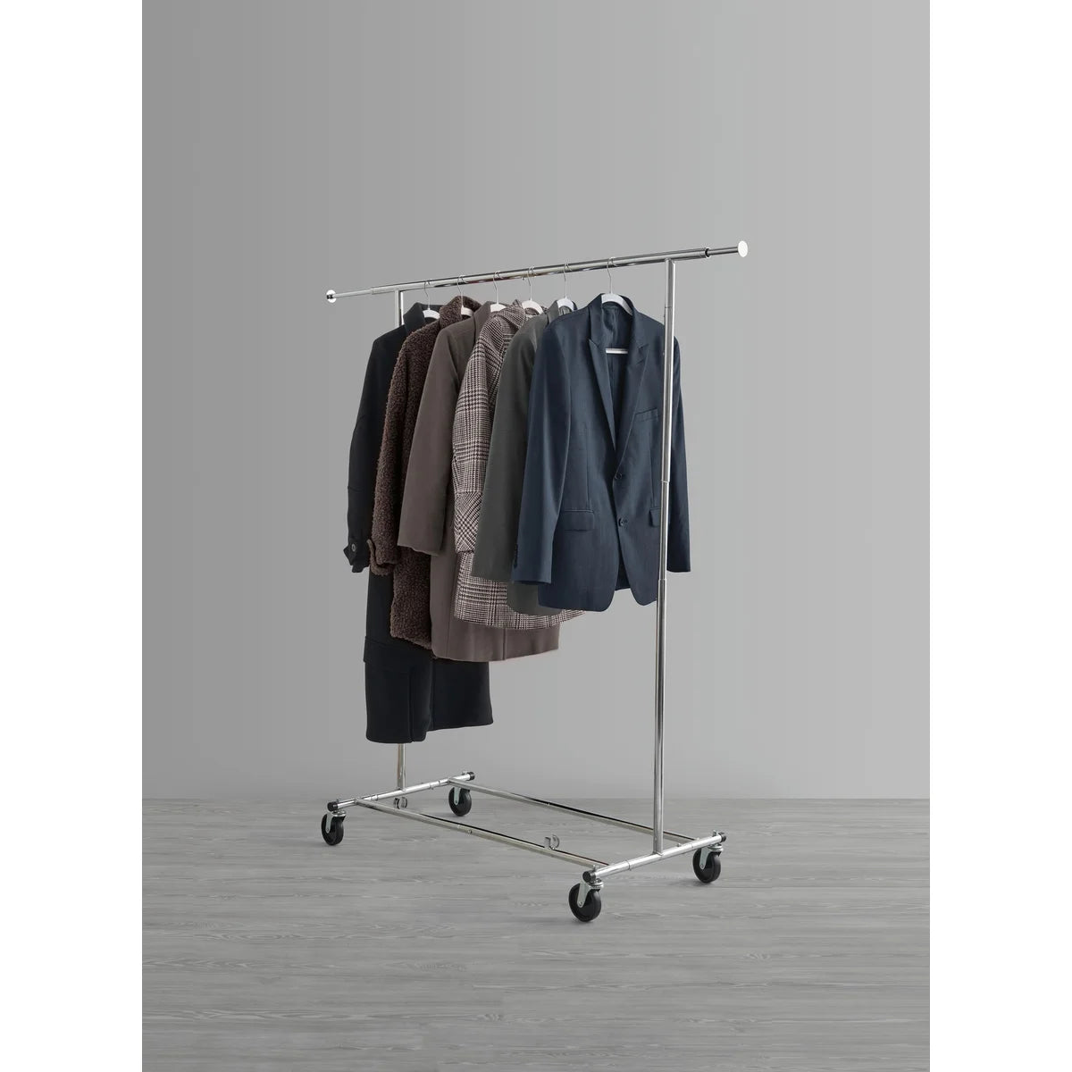 Commercial Grade Foldable Garment Rack - Adjustable & Rolling