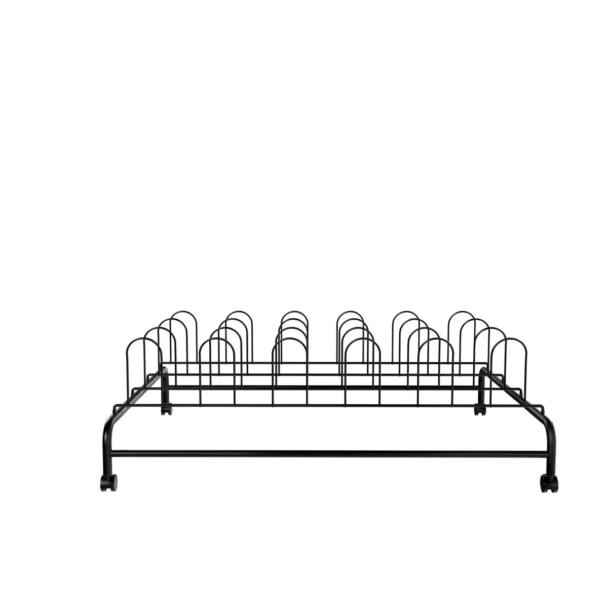 Glossy Black UTB Rolling Shoe Rack - Stores Up to 12 Shoes