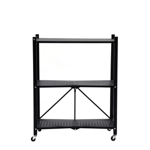 Assembled Black Foldable Metal Storage Shelving Unit - 3 Sizes!