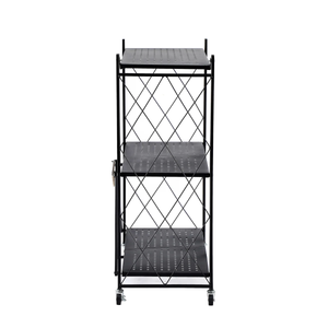 Assembled Black Foldable Metal Storage Shelving Unit - 3 Sizes!