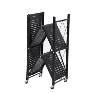 Assembled Black Foldable Metal Storage Shelving Unit - 3 Sizes!