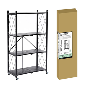 Assembled Black Foldable Metal Storage Shelving Unit - 3 Sizes!