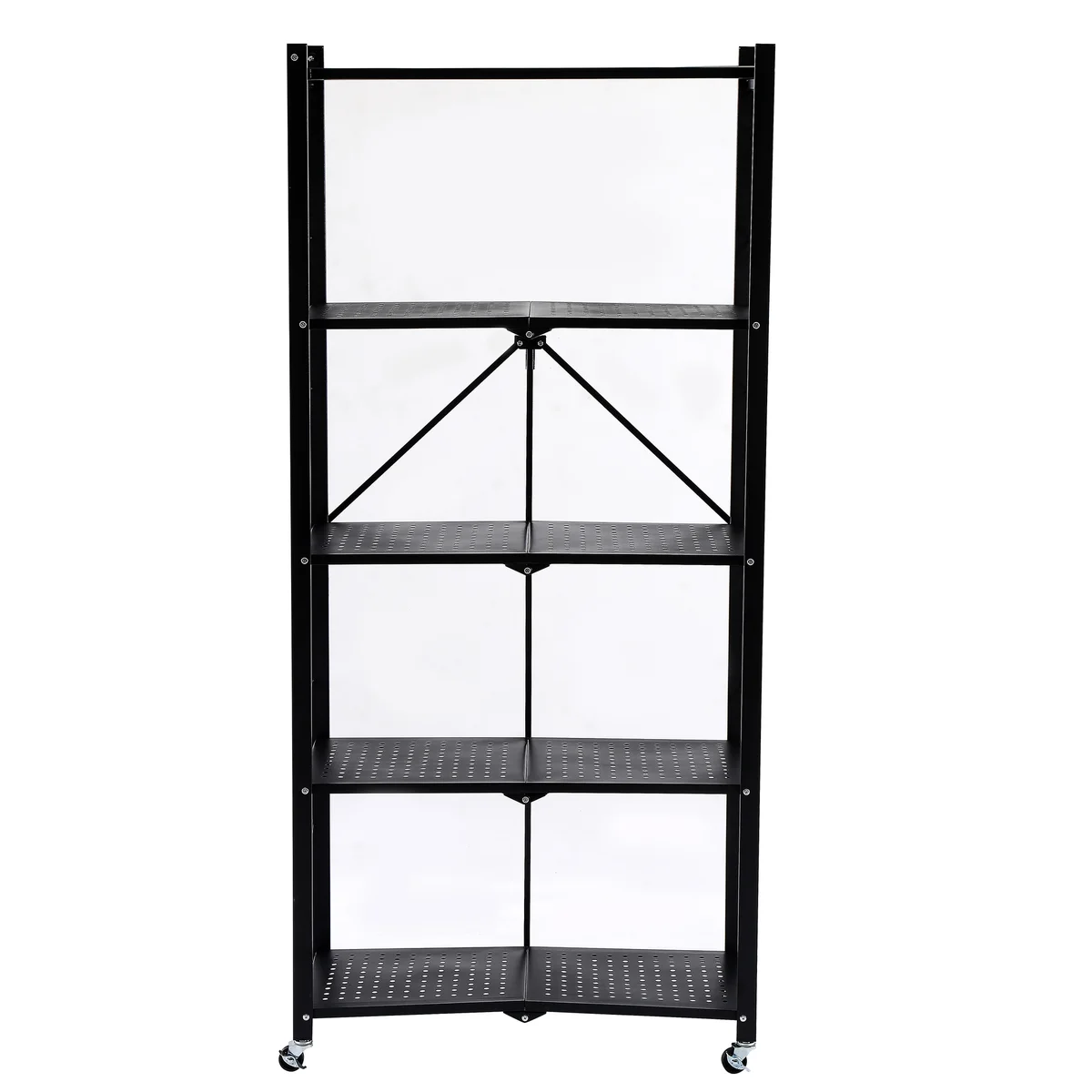 Assembled Black Foldable Metal Storage Shelving Unit - 3 Sizes!