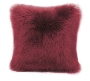 Pack of 2 Faux Fur Solid Throw Decorative Pillows 18 x 18 Inches - 4 Colors!