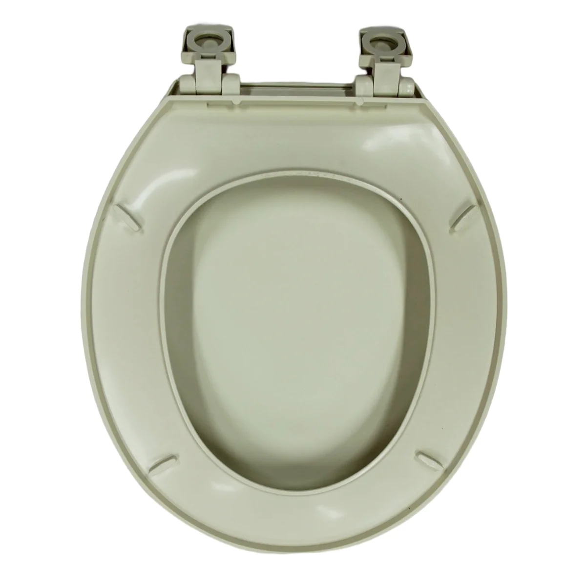 J&V Textiles Elongated Toilet Seat With Easy Clean & Change Hinge, Beveled Edges (Beige)