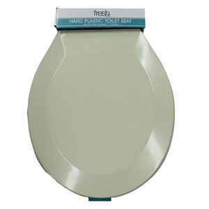 J&V Textiles Elongated Toilet Seat With Easy Clean & Change Hinge, Beveled Edges (Beige)