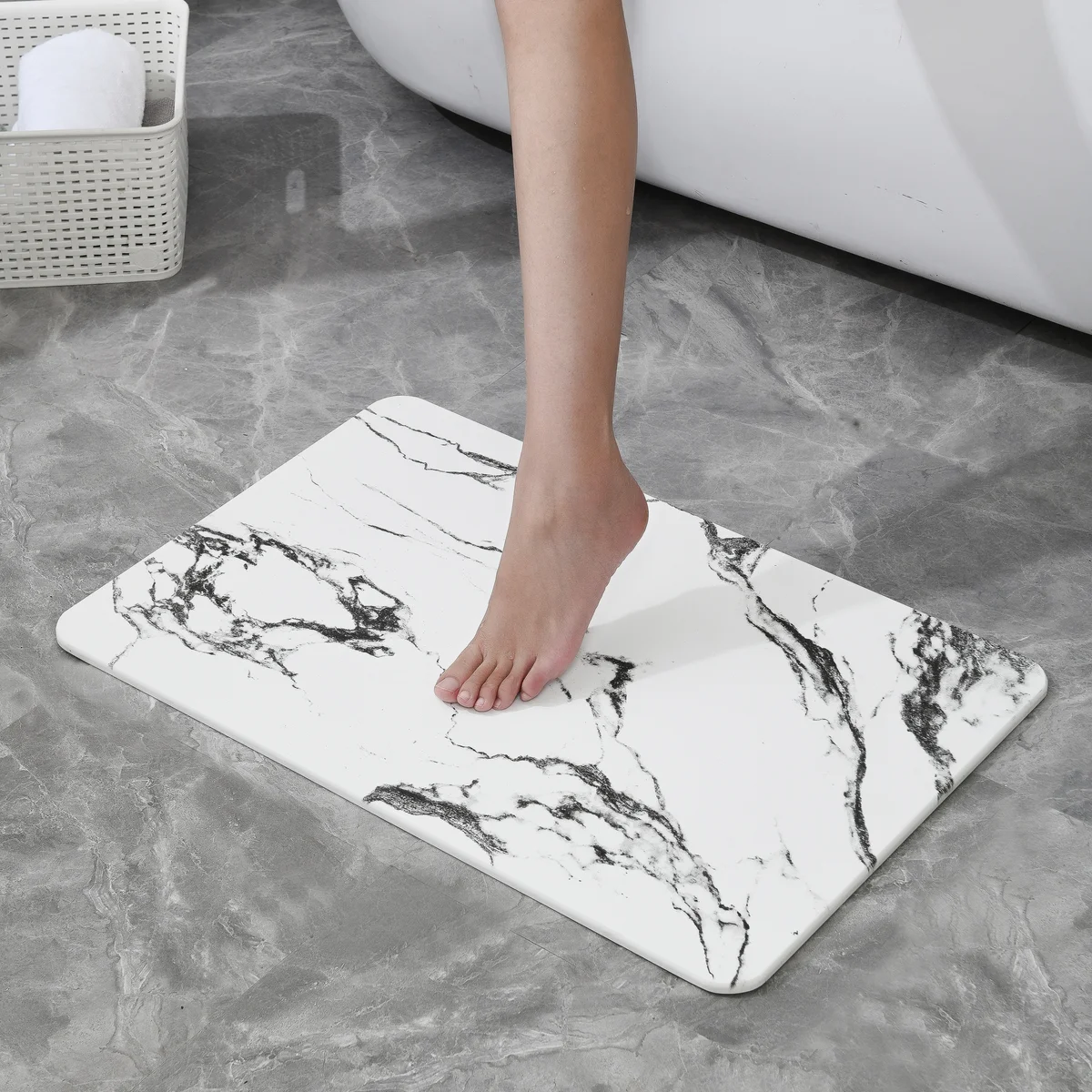 4 Colors! - 24'' x 15'' Diatomaceous Quick-Drying Stone Bath Mat