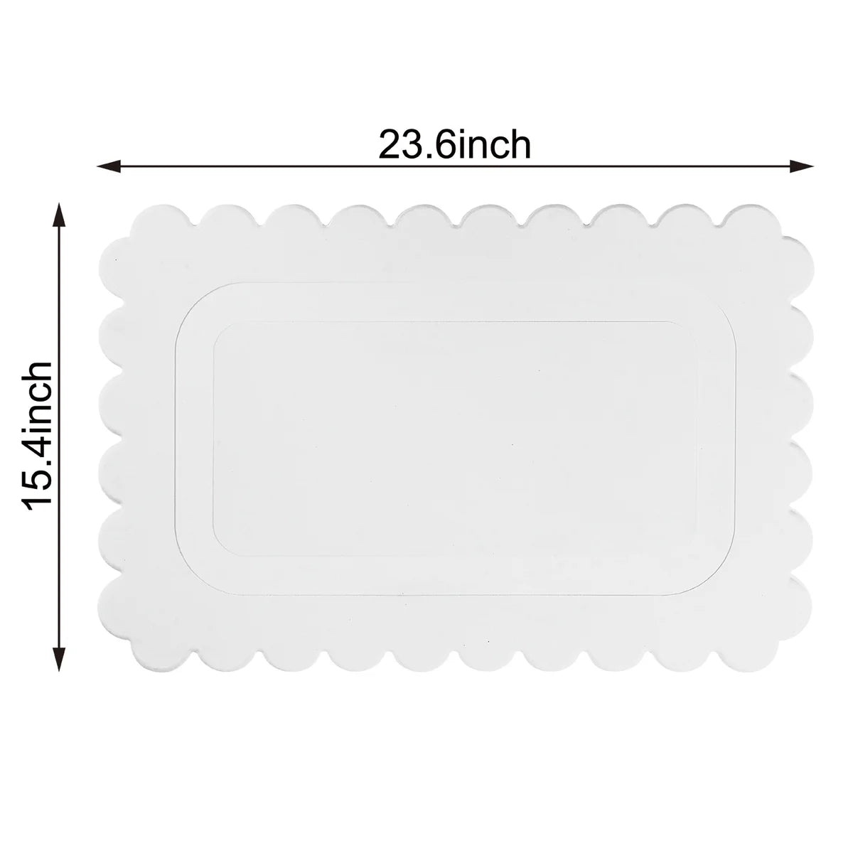 Off White Scallop Stone Bath Mat - Dimensions: 24"x15"