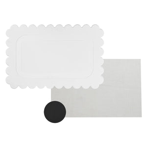 Off White Scallop Stone Bath Mat - Dimensions: 24"x15"