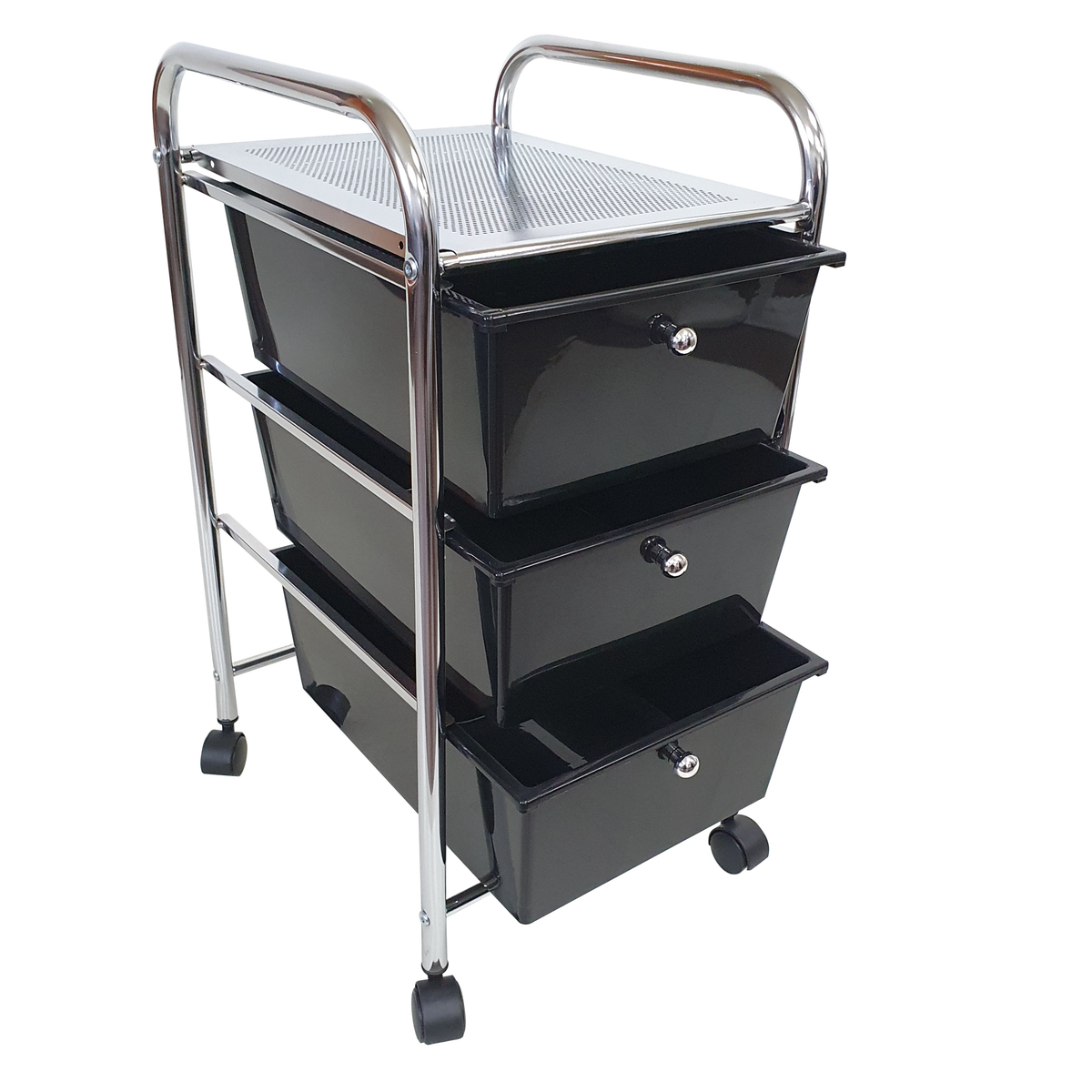 Rolling Storage Cart and Organizer with Plastic Drawers