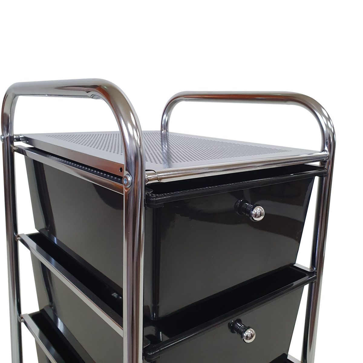 Rolling Storage Cart and Organizer with Plastic Drawers