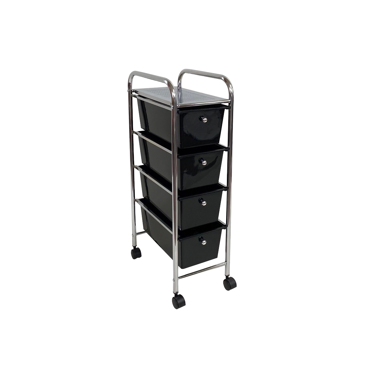 Rolling Storage Cart and Organizer with Plastic Drawers