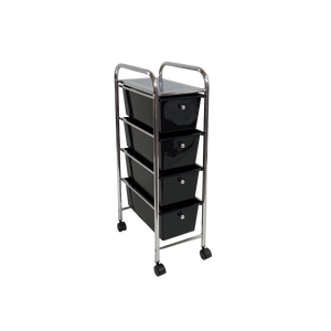 Rolling Storage Cart and Organizer with Plastic Drawers