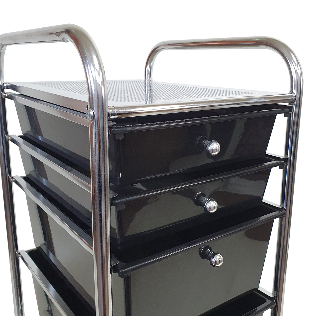 Rolling Storage Cart and Organizer with Plastic Drawers