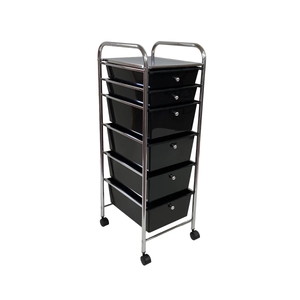 Rolling Storage Cart and Organizer with Plastic Drawers