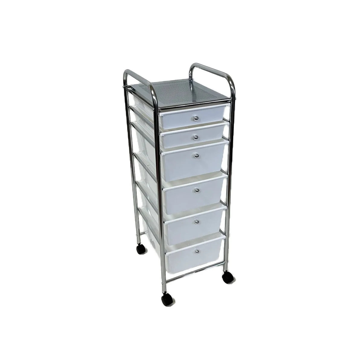 Rolling Storage Cart and Organizer with Plastic Drawers