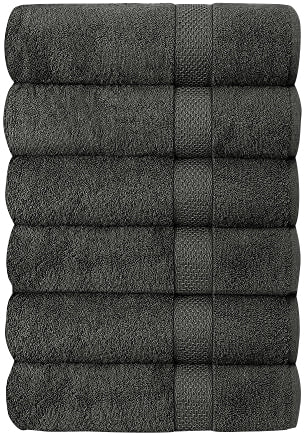 Set of 6 Hotel & Spa 100% Cotton Bath Towels 27x52 inch